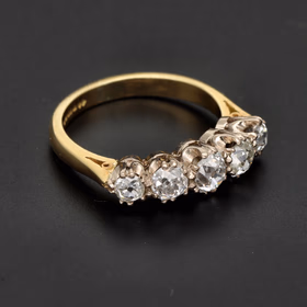 18ct Yellow Gold Graduated Five-Stone Diamond Ring