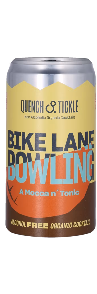 QUENCH & TICKLE BIKE LANE BOWLING Organic Alcohol Free Cocktail Mocca and Tonic