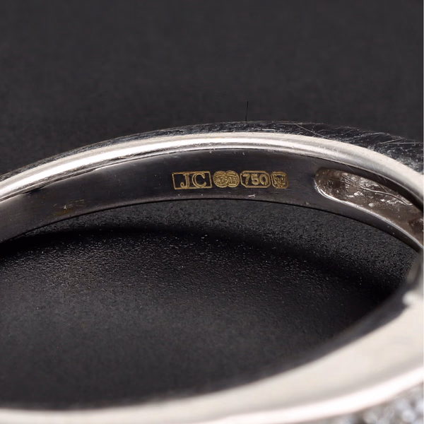 18ct White Gold Diamond Ring With Side Sapphires
