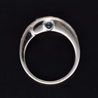 18ct White Gold Diamond Ring With Side Sapphires
