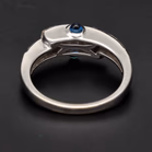 18ct White Gold Diamond Ring With Side Sapphires