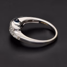 18ct White Gold Diamond Ring With Side Sapphires