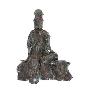 Antique Chinese Bronze Figure of Guanyin