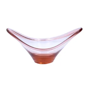 1950s Hand Blown Cased Bulicante Peach Glass Bowl - Carl Erickson