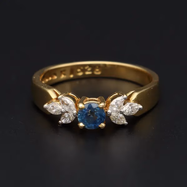 18ct Gold Sapphire Diamond Ring