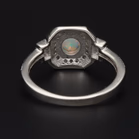 Silver 925 Cubic Zirconia and Opal Ring