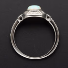 Silver 925 Cubic Zirconia and Opal Ring