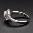 Silver 925 Cubic Zirconia and Opal Ring