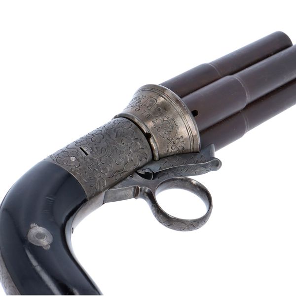 Scarce 12mm Four Shot Pinfire Pepper Box Revolver