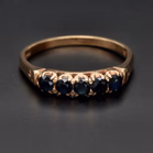 Retro 9ct Gold Multi Sapphire Ring