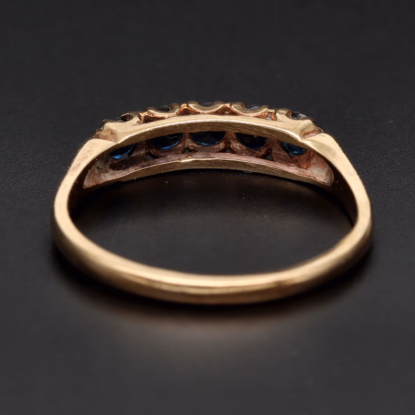 Retro 9ct Gold Multi Sapphire Ring