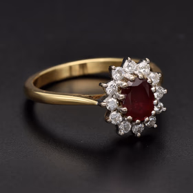18ct Gold Ruby and Diamond Ring