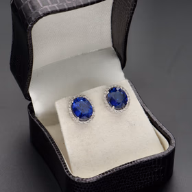 18ct Gold Sapphire & Diamond Earrings