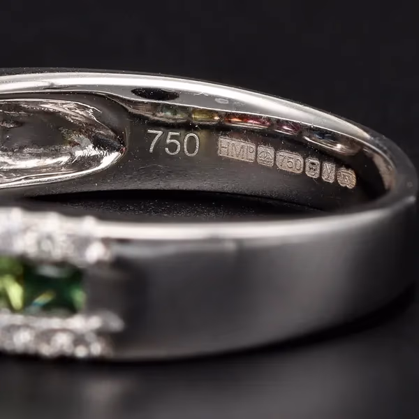 18ct White Gold Multi Coloured Sapphire and Diamond Ring