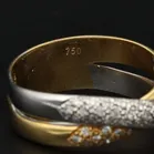 18ct Yellow & White Gold Diamond Crossover Band