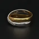 18ct Yellow & White Gold Diamond Crossover Band