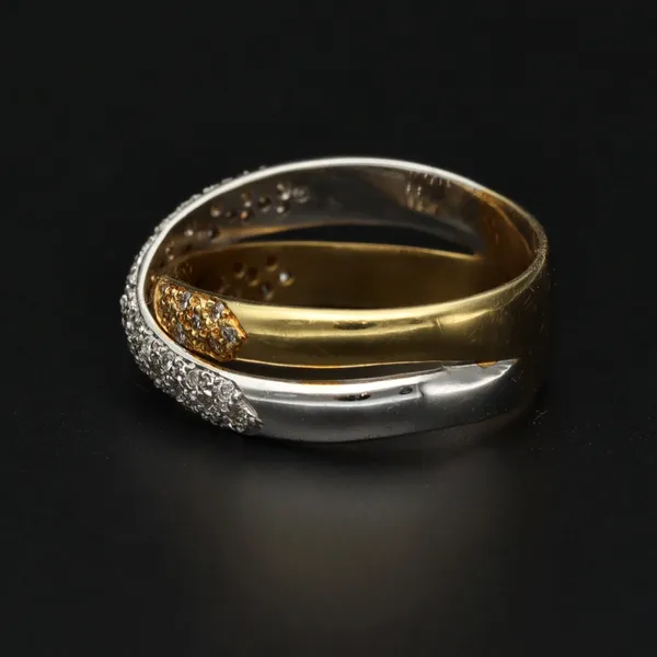 18ct Yellow & White Gold Diamond Crossover Band