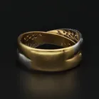 18ct Yellow & White Gold Diamond Crossover Band