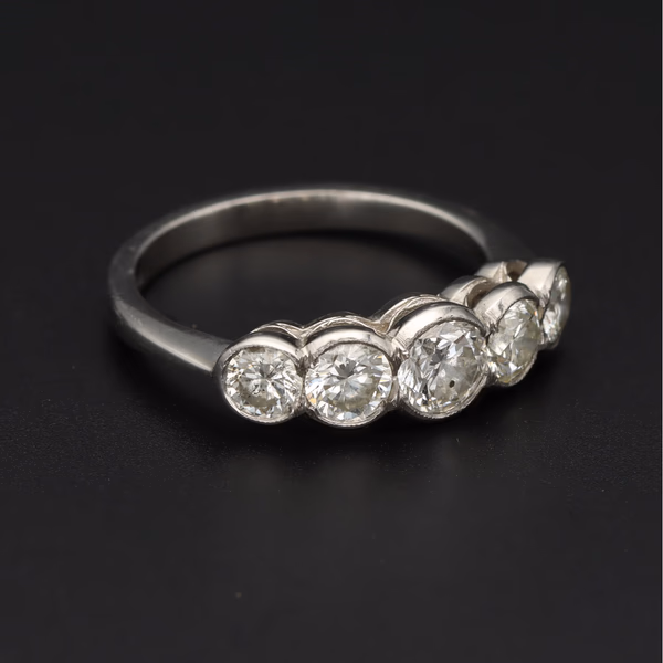 Platinum 5-Stone Diamond Ring