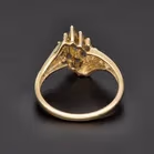 9ct Yellow Gold Amethyst & Diamond Dress Ring