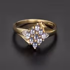9ct Yellow Gold Amethyst & Diamond Dress Ring