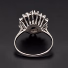 18ct White Gold Round Diamond & Triple Halo Sapphire Cluster Ring