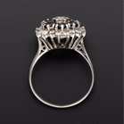 18ct White Gold Round Diamond & Triple Halo Sapphire Cluster Ring