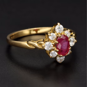 18ct Gold Ruby and Diamond Ring