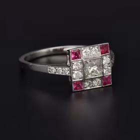 Platinum Ruby & Diamond Ring