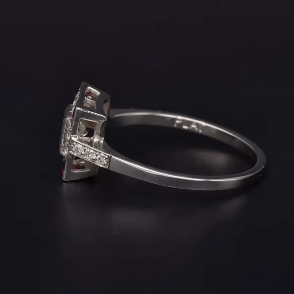 Platinum Ruby & Diamond Ring