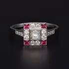 Platinum Ruby & Diamond Ring