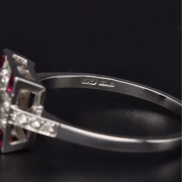 Platinum Ruby & Diamond Ring