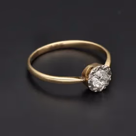 Antique 14ct Gold Old Cut Diamond Ring