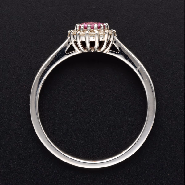18ct White Gold Pink Sapphire & Diamond Ring