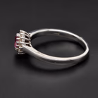18ct White Gold Pink Sapphire & Diamond Ring