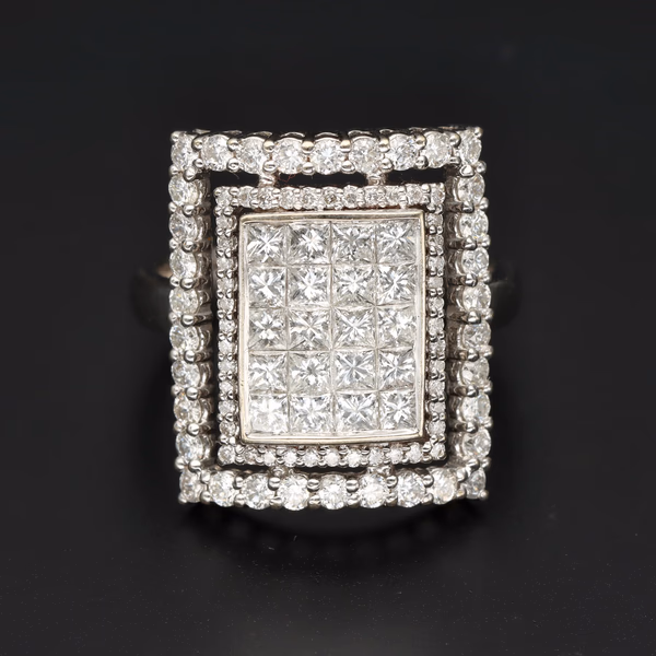 18ct White Gold Diamond Cluster Ring
