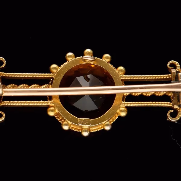 Antique 15ct Gold Citrine Brooch