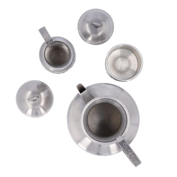 Vintage Snorre Norsk Tinn Pewter Teapot Set