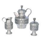 Vintage Snorre Norsk Tinn Pewter Teapot Set