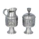 Vintage Snorre Norsk Tinn Pewter Teapot Set