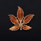 Mid Century Silver Gilt and Enamel Autumnal Leaf Brooch