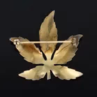 Mid Century Silver Gilt and Enamel Autumnal Leaf Brooch