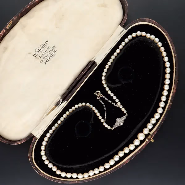 18ct Gold Scottish Freshwater Mussel Pearls Necklace