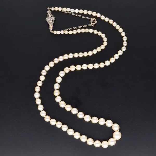 18ct Gold Scottish Freshwater Mussel Pearls Necklace