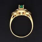 18ct Yellow Gold Emerald & Diamond Ring