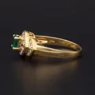 18ct Yellow Gold Emerald & Diamond Ring