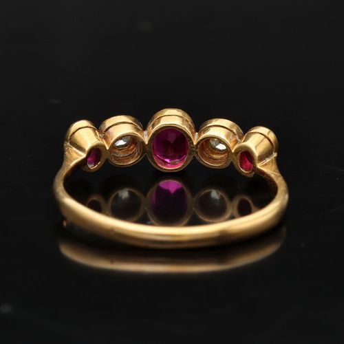 Antique 18ct Gold Ruby and Diamond Ring image-5