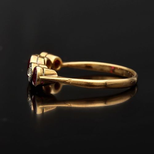Antique 18ct Gold Ruby and Diamond Ring image-3