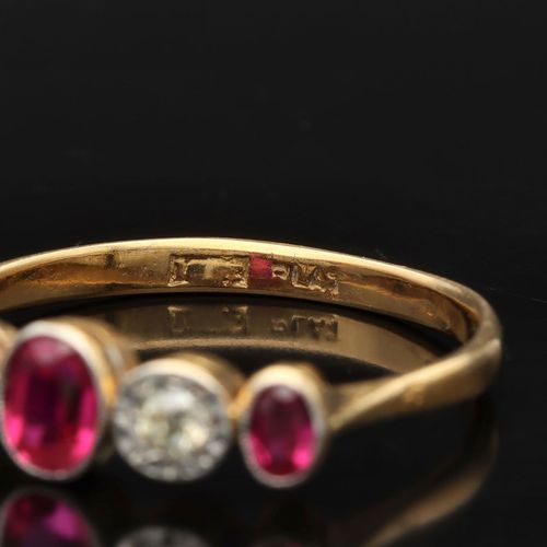 Antique 18ct Gold Ruby and Diamond Ring image-4