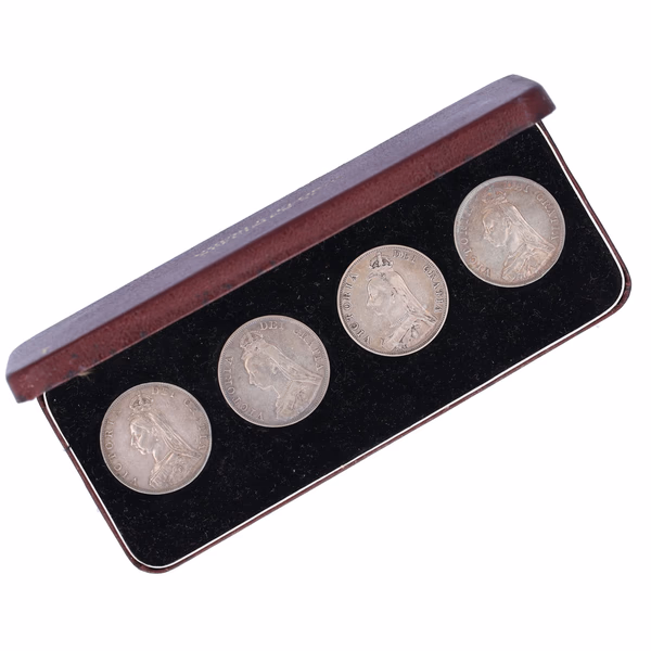 Victorian Silver Double Florin Set